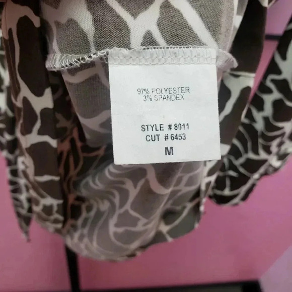 Paris Paris Giraffe Print Tie Front Blouse - Picture 5 of 6